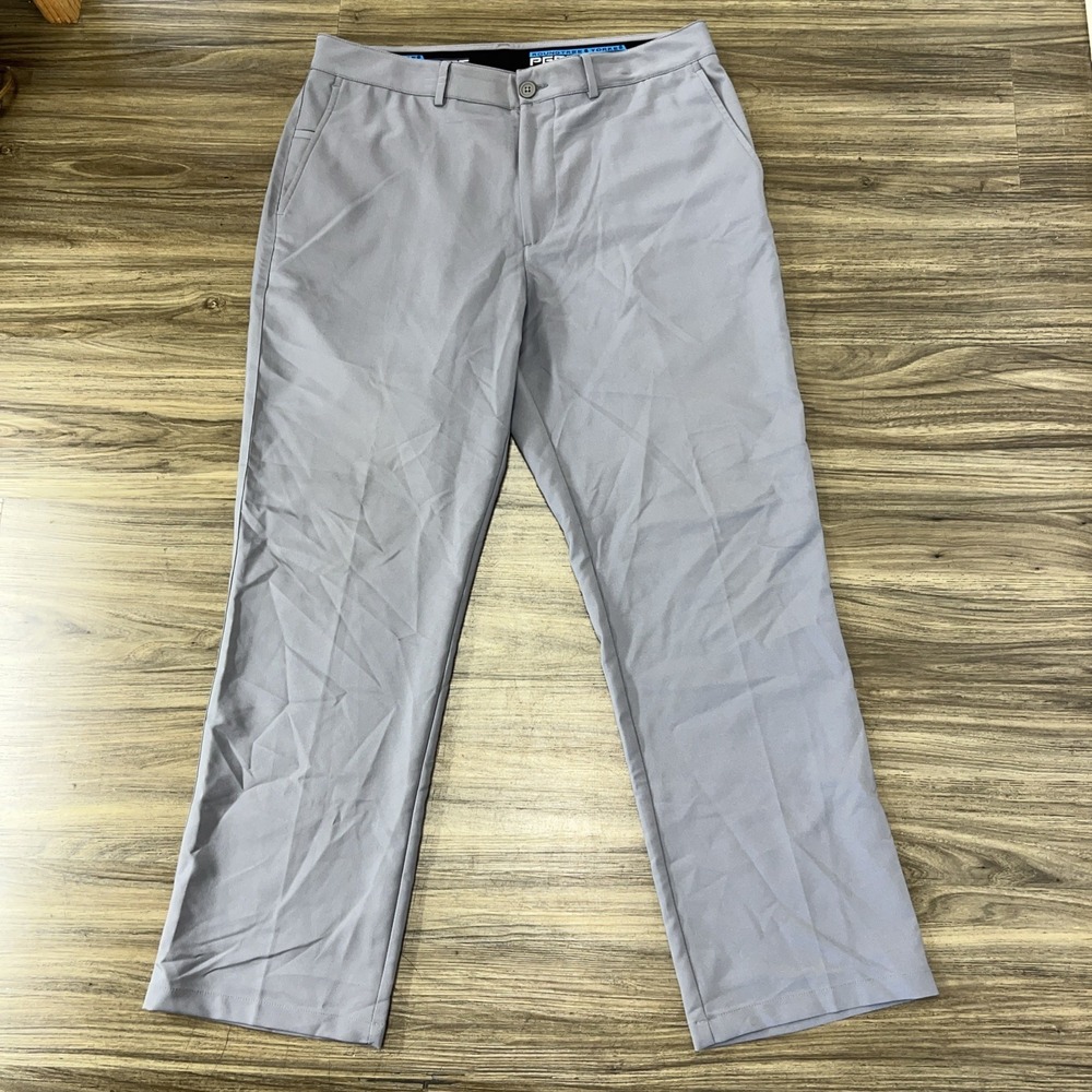 Roundtree & Yorke Performance pants 36x30 Gray Golf Flat Front